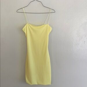 Elegant Yellow Spaghetti Strap Dress